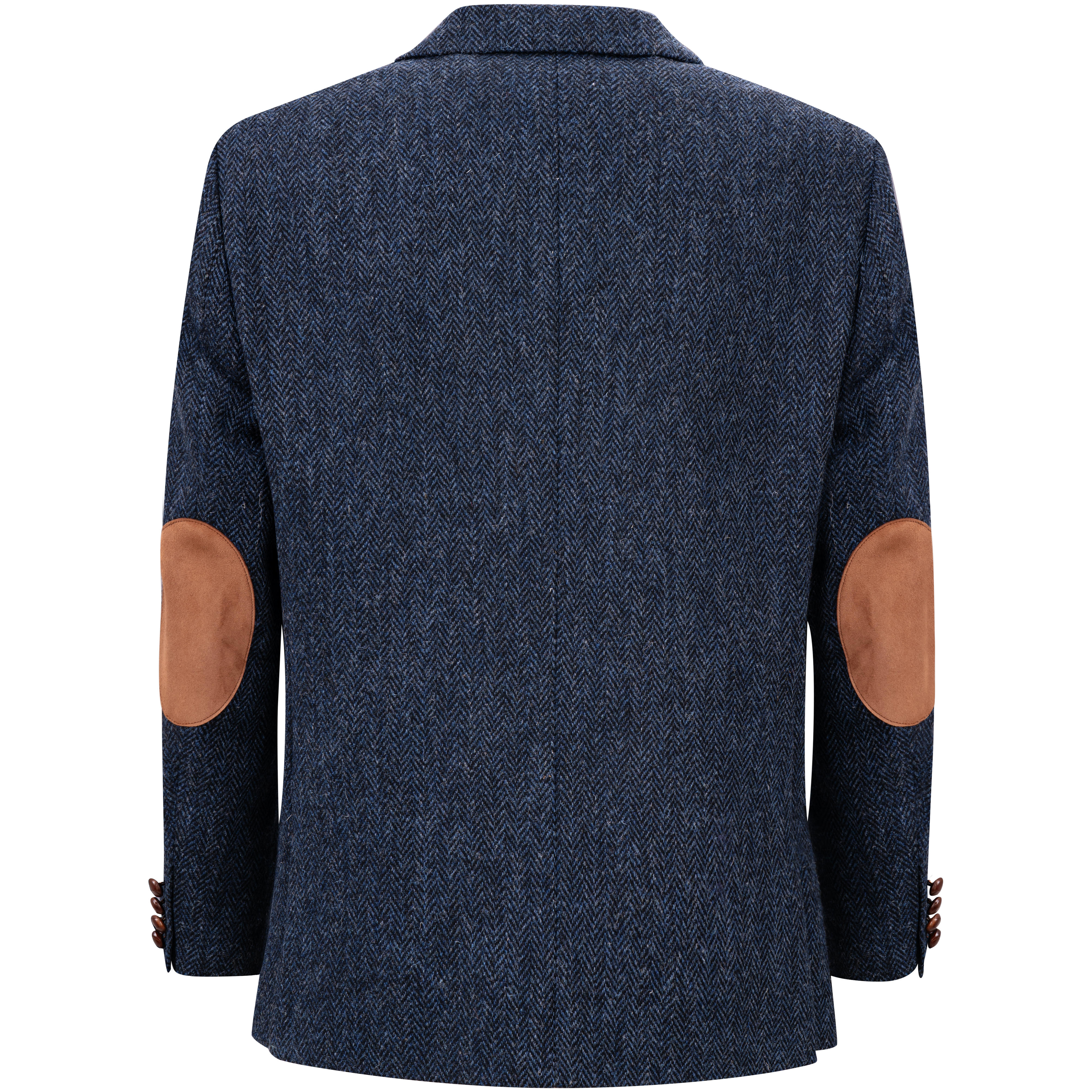 Men's Sports Jacket, Harris Tweed, Herringbone, Blue/Black