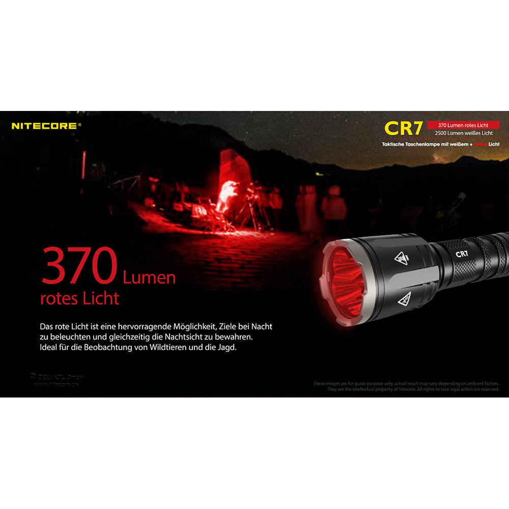 Nitecore® CR7, 2500 lm White Light and 370 lm Red Light