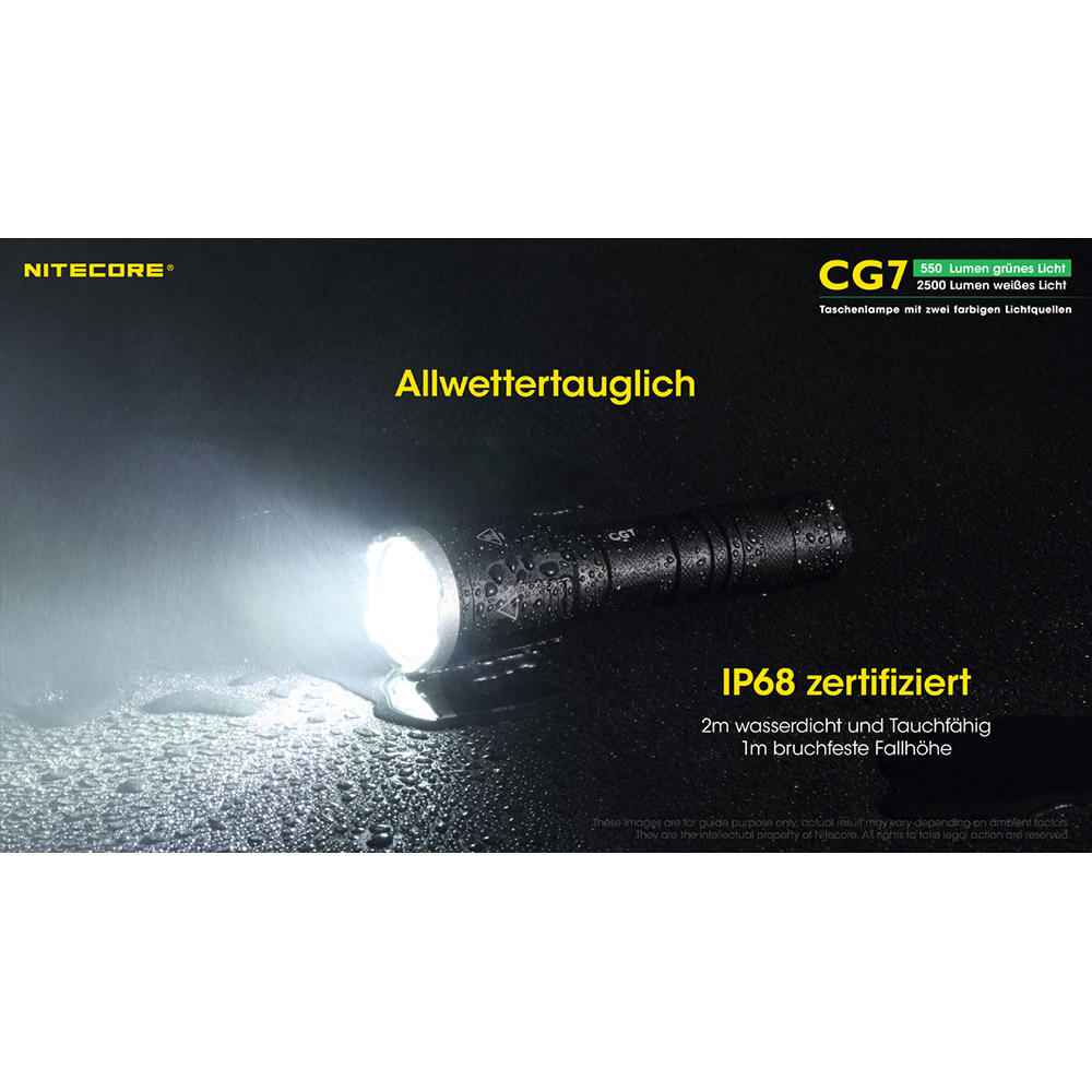 Nitecore® CG7, 2500 lm White Light and 540 lm Green Light