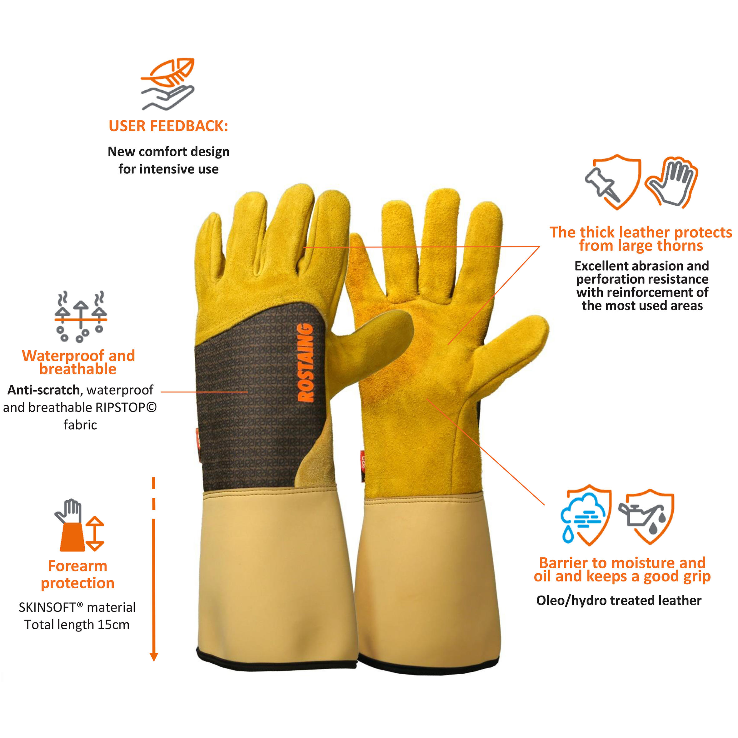 Rostaing® Gartenhandschuhe »Roncier«, Größe 8