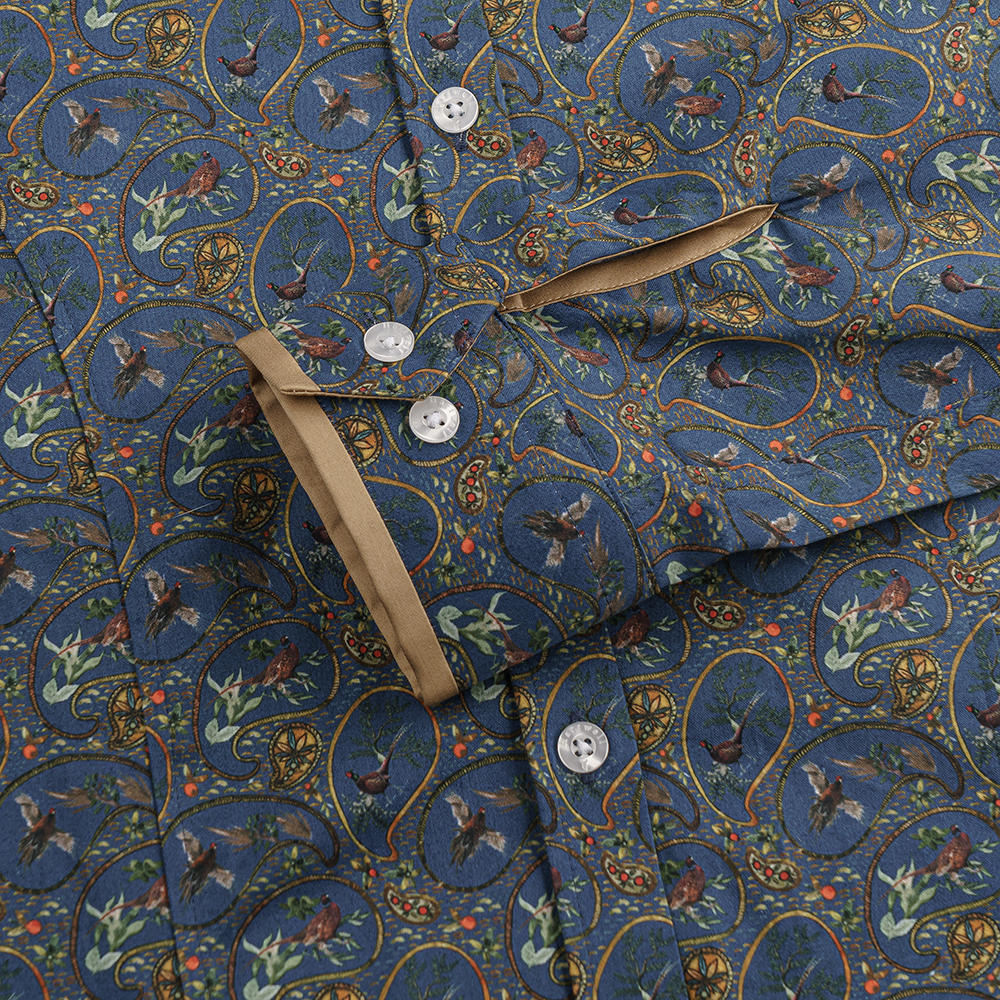 Hartwell Damen Bluse Layla, navy, Paisley & Fasan