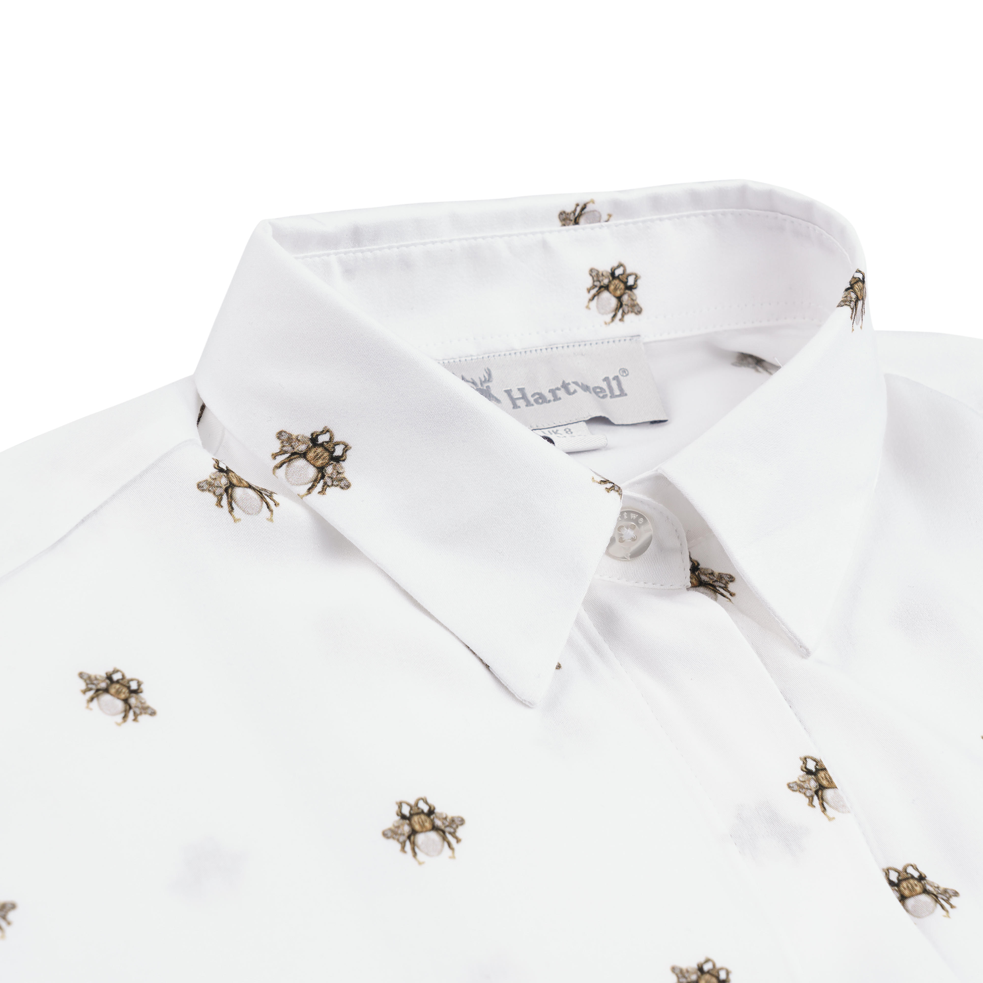 Hartwell Damen Bluse Lisa, Bienen, weiß