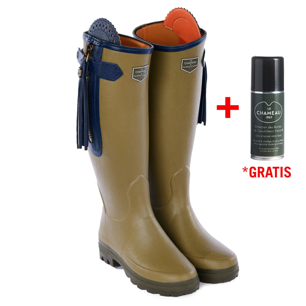 Le Chameau Damen-Gummistiefel L'Alliance, Neoprenfutter, vert vierzon