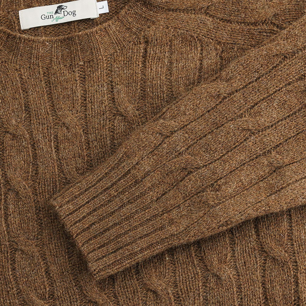 Herren Rundhals-Zopf-Pullover