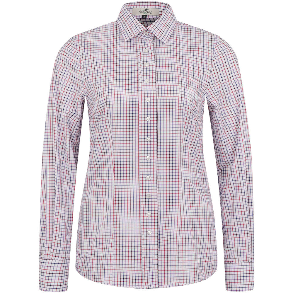 Damen-Bluse, Tattersall, lila/rot/blau/weiß