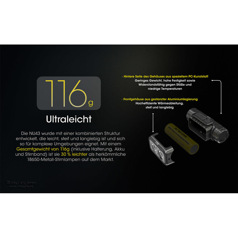 Nitecore® NU43 Stirnlampe, 1400 lm
