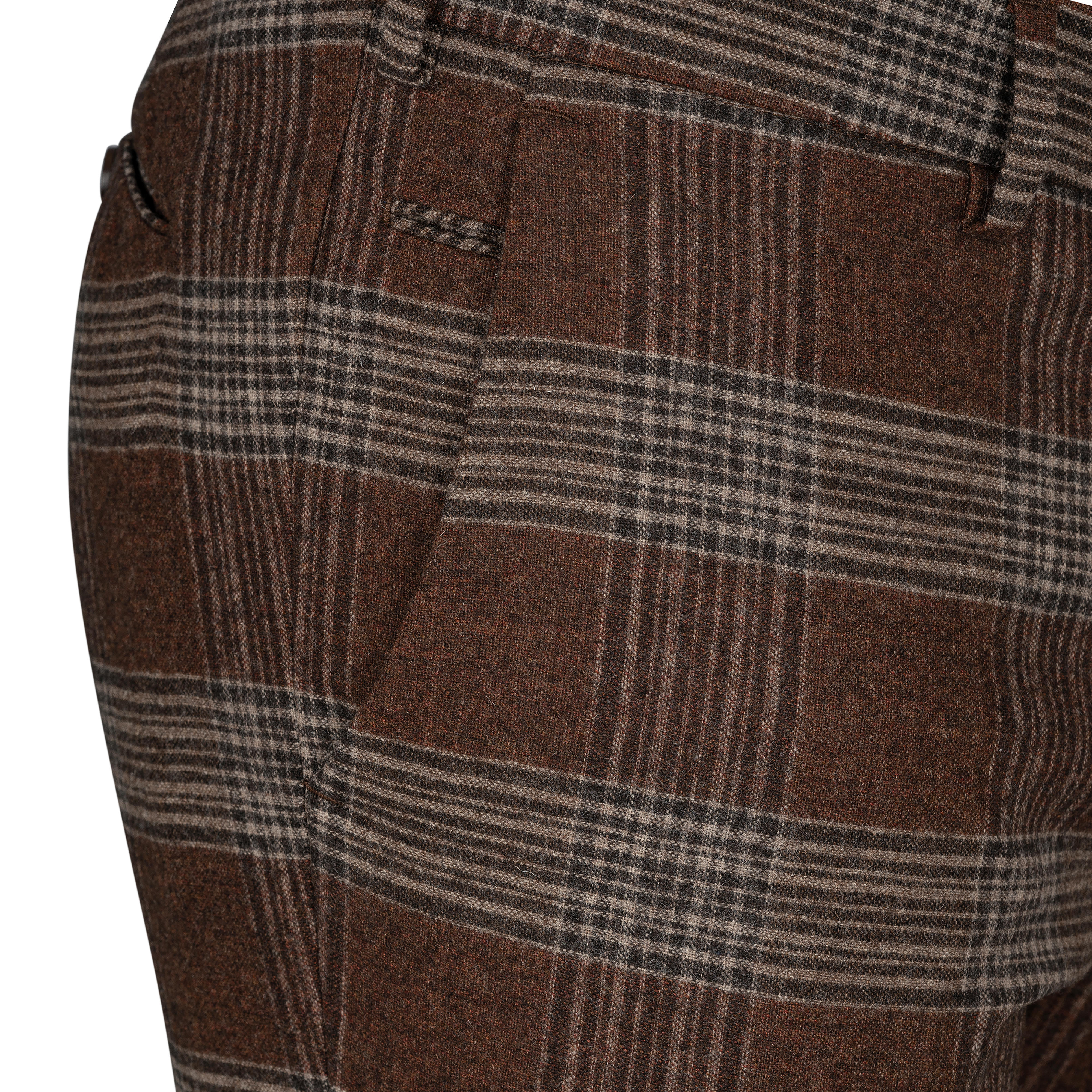 Pantalon en laine pour homme Meyer » Bonn «, à carreaux/marron