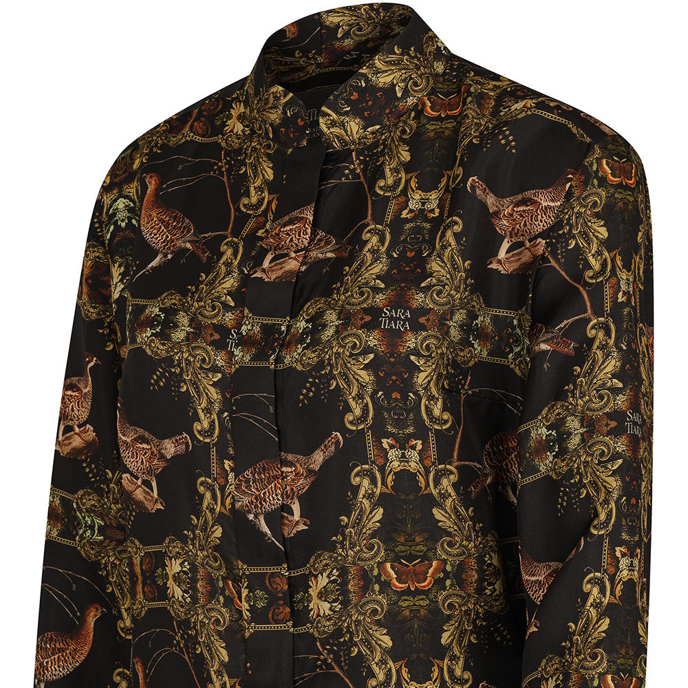 Sara Tiara Silk Dress, Grouse
