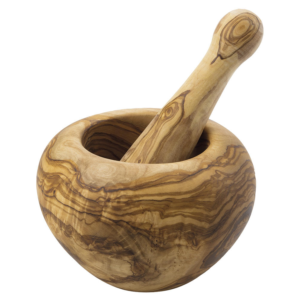 Olivenholz-Mörser, groß, Ø 16 cm