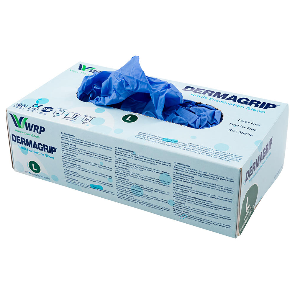 Nitrile Gloves, Blue, Size L