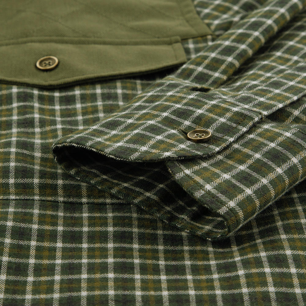 Herren Outdoor-Hemd, Karo, grün/beige