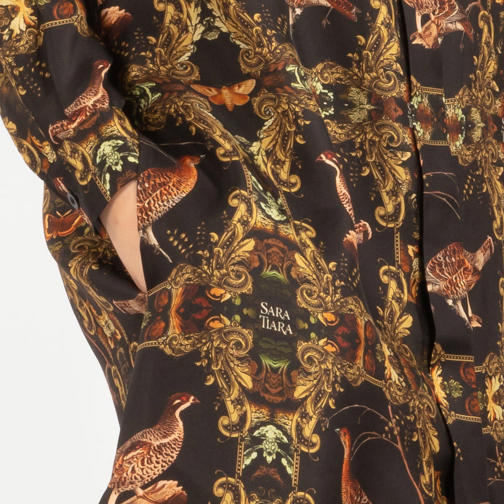 Sara Tiara Silk Dress, Grouse