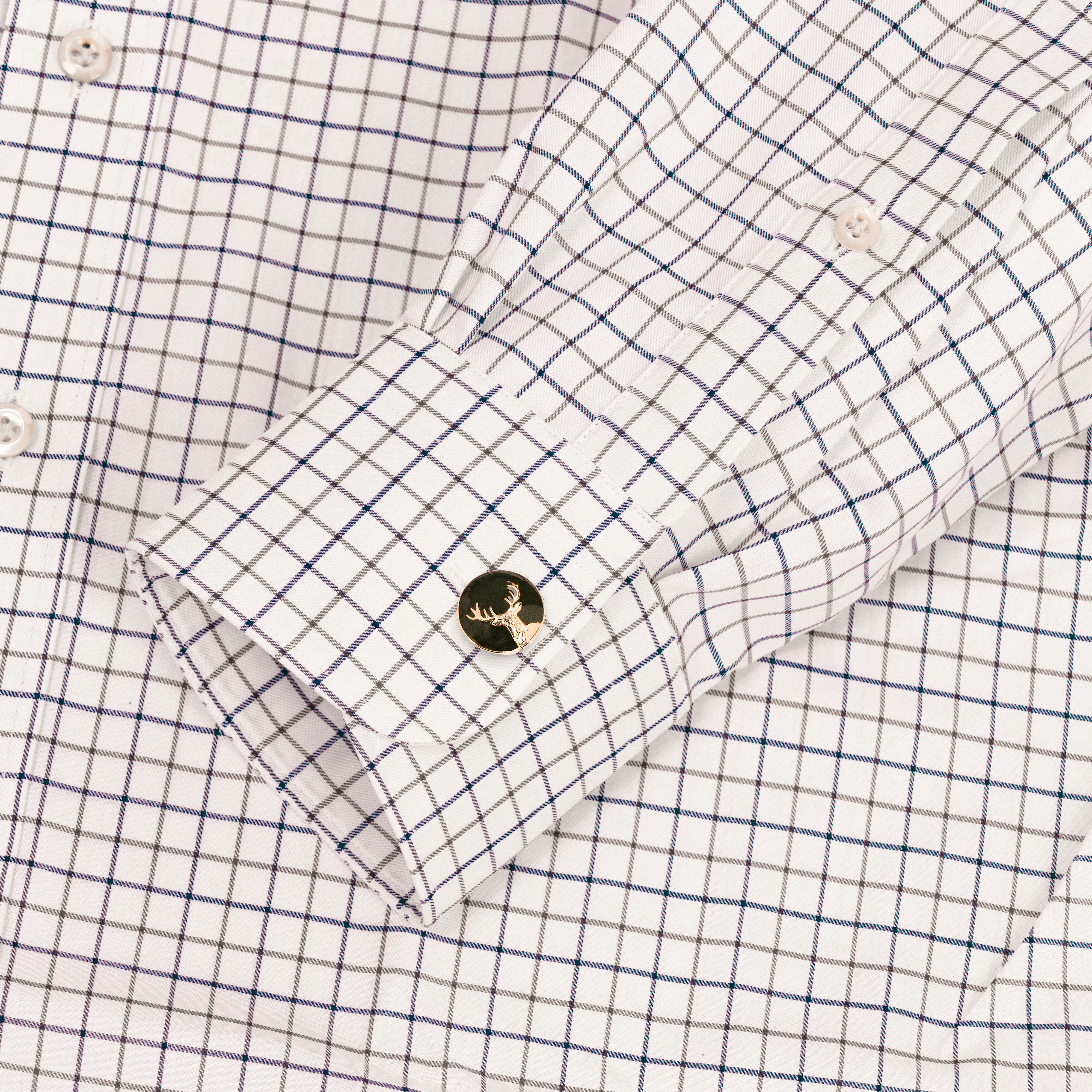 »Collin« Men's Shirt, Twill, Beige/Brown/Blue