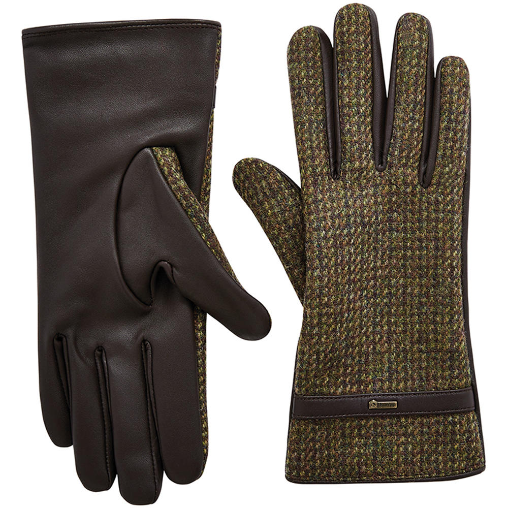Dubarry, Leder-Tweed Handschuhe Ballycastle, heath