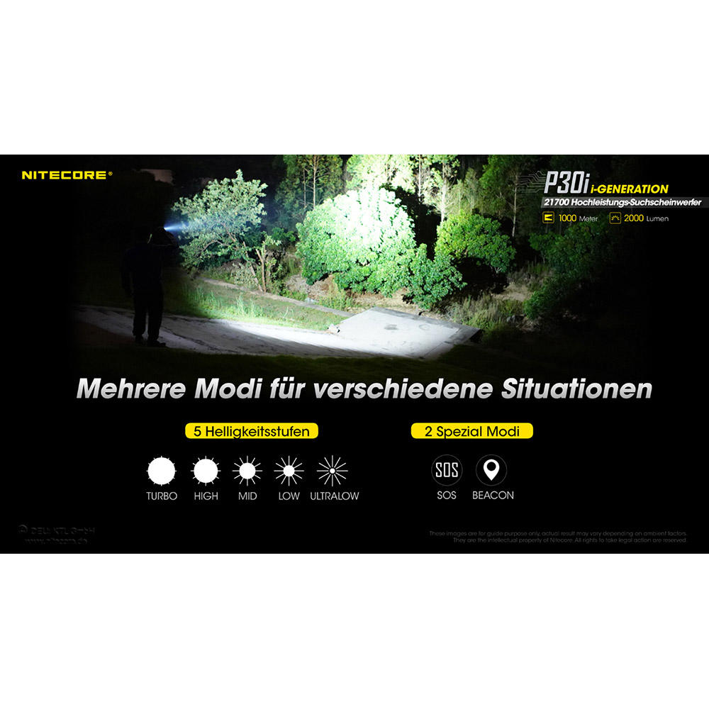 Jeu de chasse Nitecore® P30i, 2000 lm