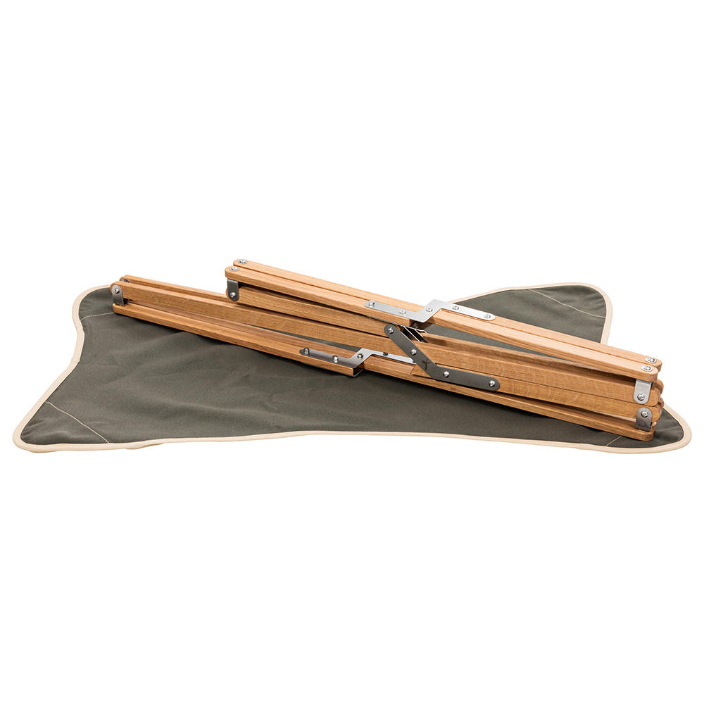 Chaise de camping Kampier, chêne, toile de voile, vert olive