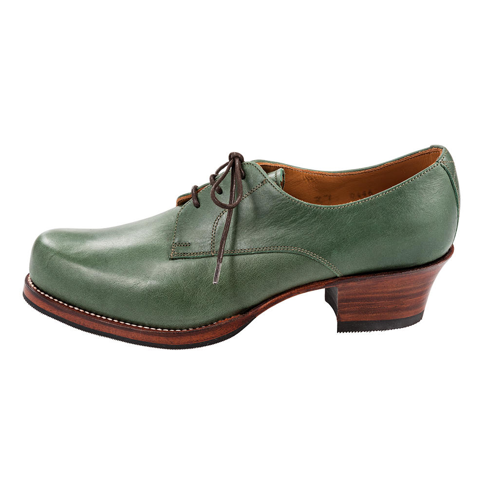 Damenschuh Derby Halbschuh, rahmengenäht, grün