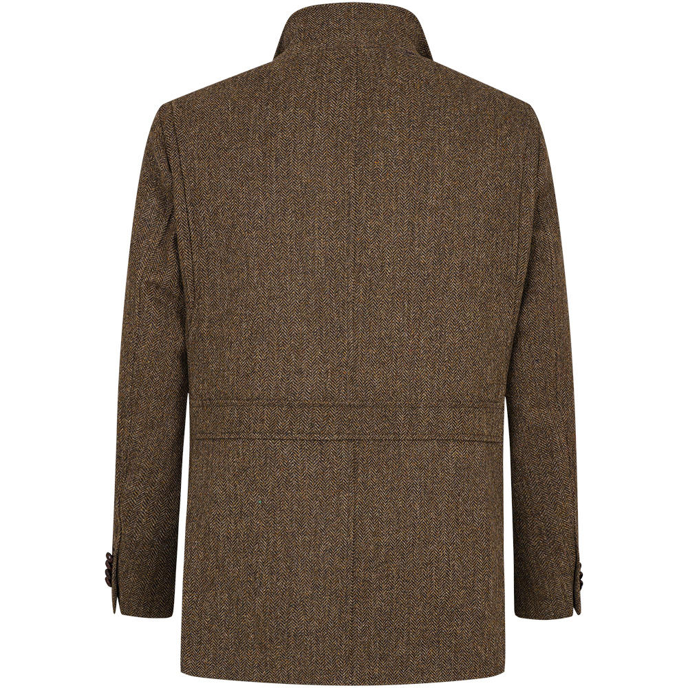 Herren Tweed-Jagdjacke, Fischgrat, braun