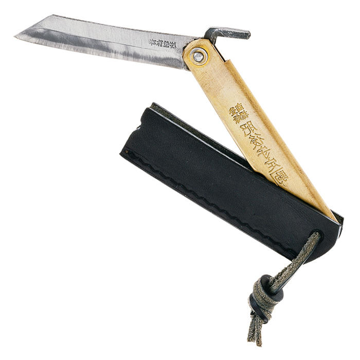 Higonokami Burasu, mit Leder-Klappetui