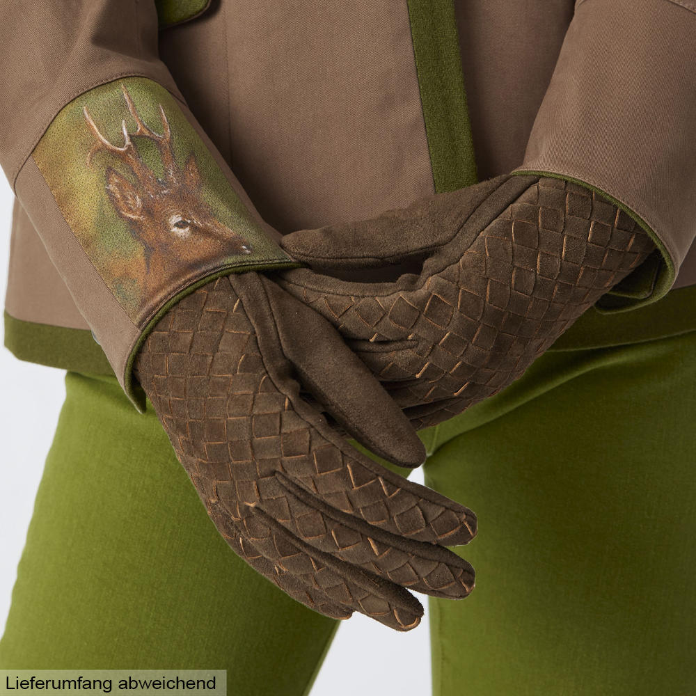 Gants pour femme » Brenta «, velours de chèvre, doublure en soie