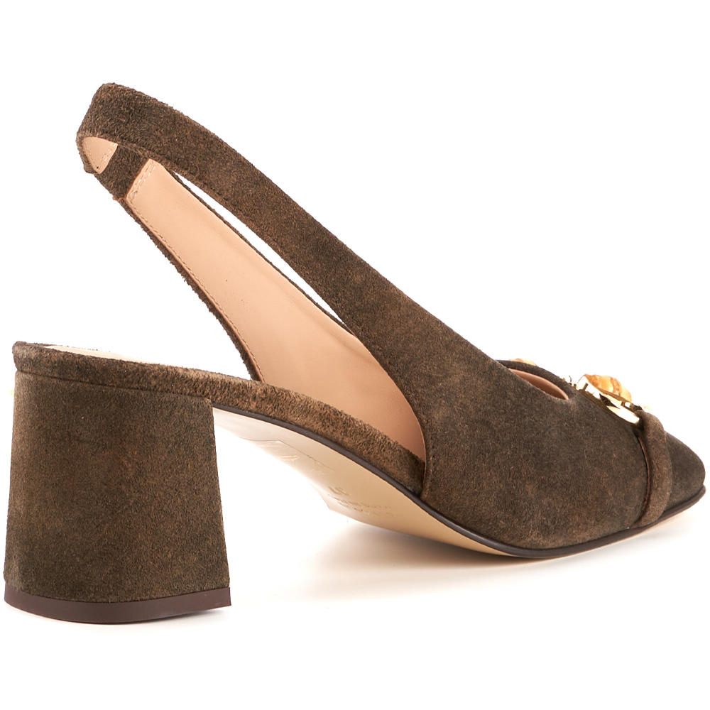 Damen Antikbock-Slingpumps, akazie