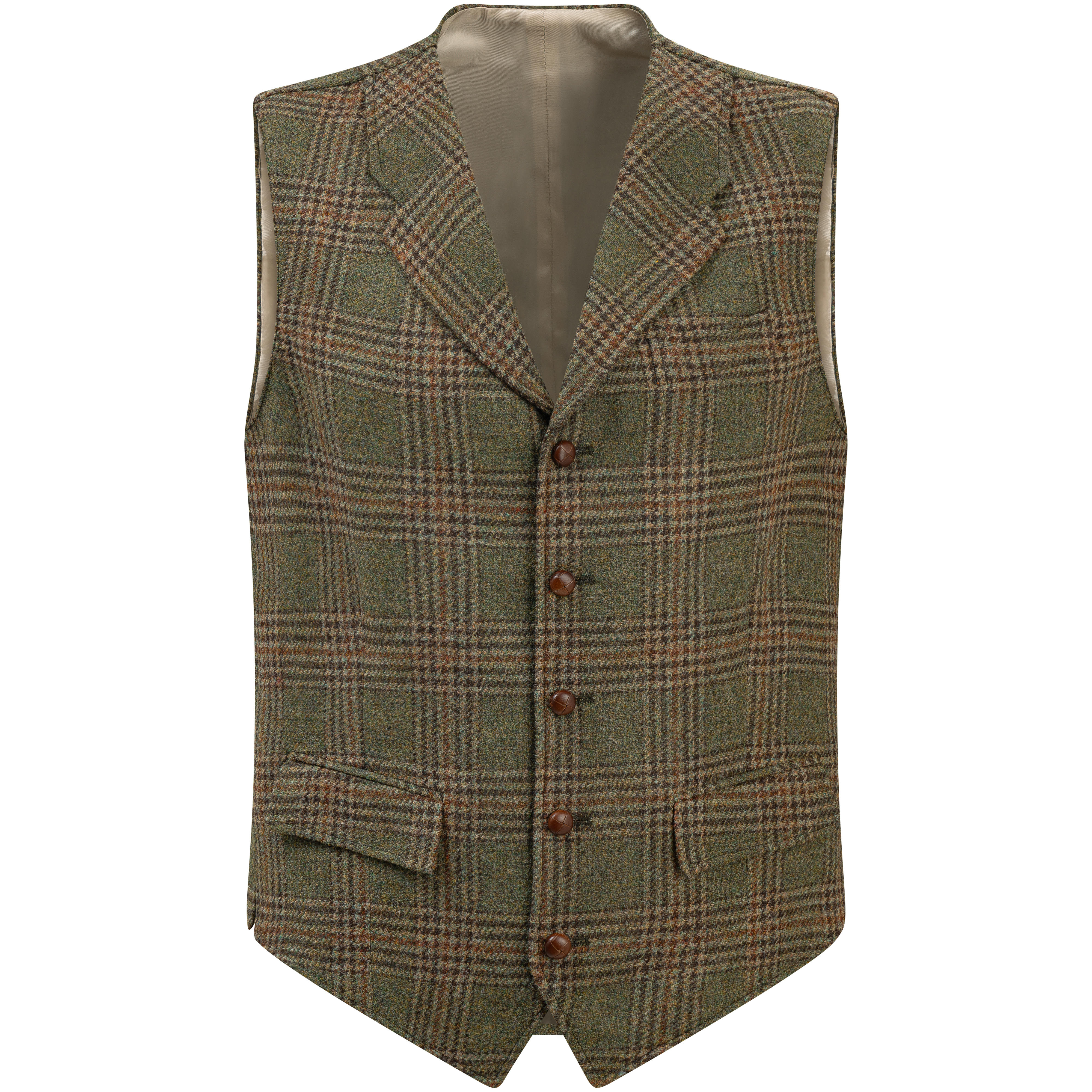 Gilet en tweed pour homme » Marvin «, vert/marron/sable