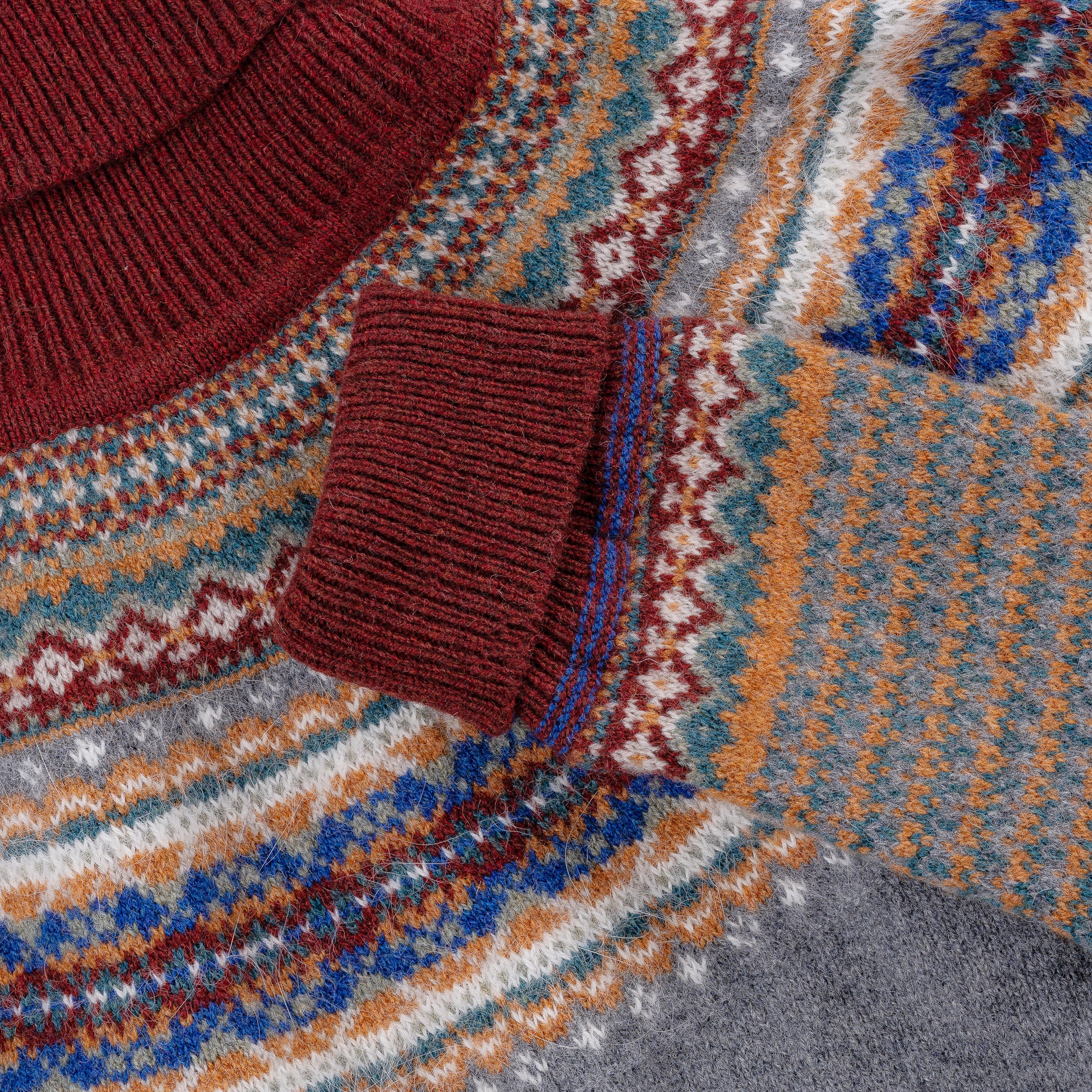 Eribé Damenpullover Rollkragen Fair Isle, Hawthorn