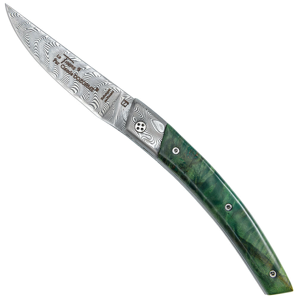 Le Thiers® RLT Klappmesser Damast, Pappelholz
