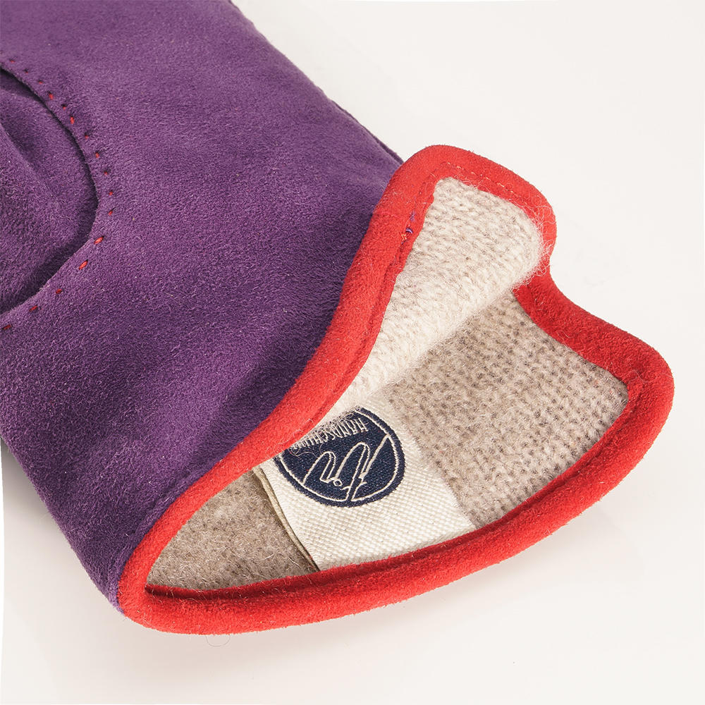 Damen Handschuhe KEMI, Rentiervelours, Kaschmirfutter