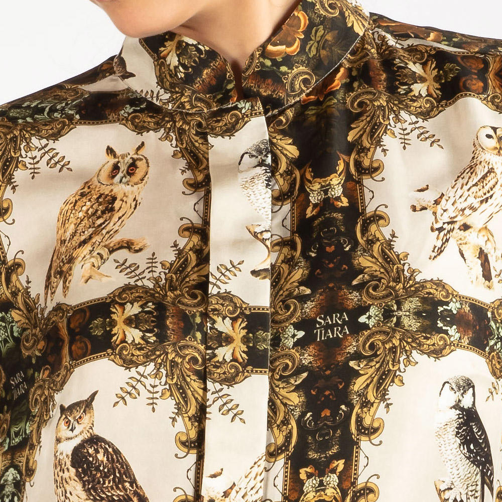 Sara Tiara Silk Dress, Owl
