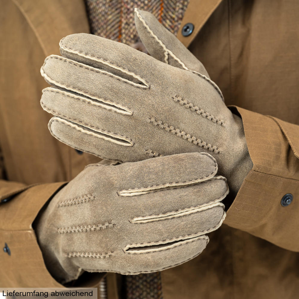 Gants pour homme LECCE, velours de chèvre, doublure en cachemire