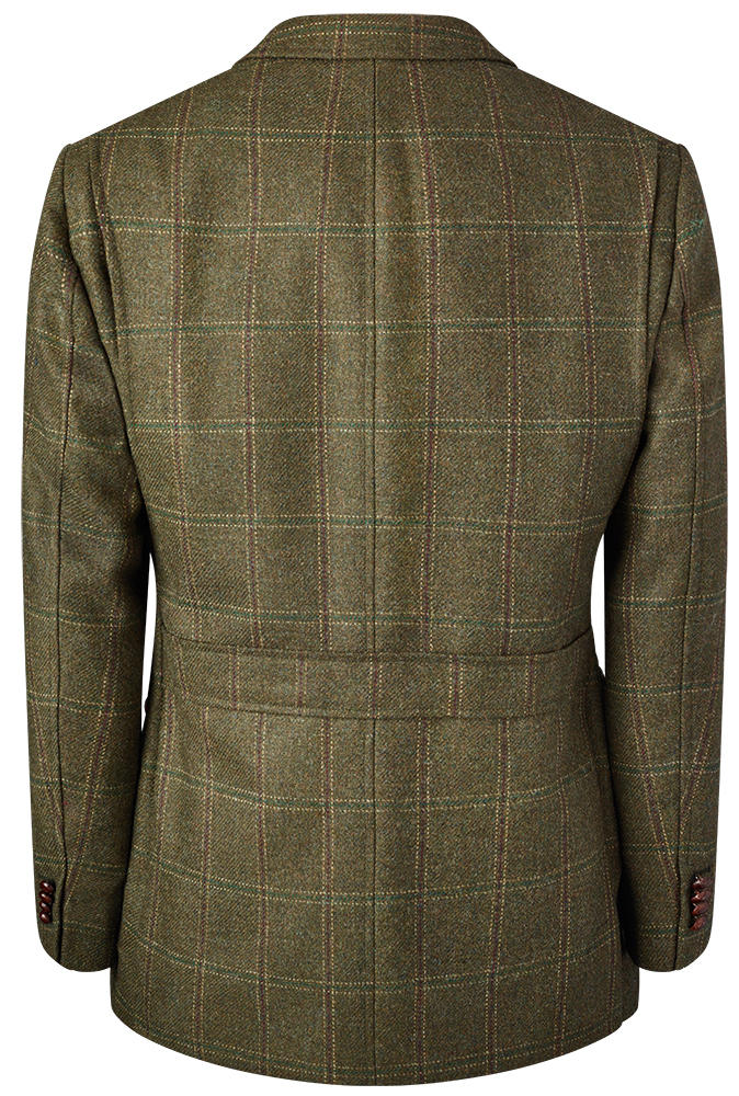 Herren Tweed-Jagdjacke, Karo, grün
