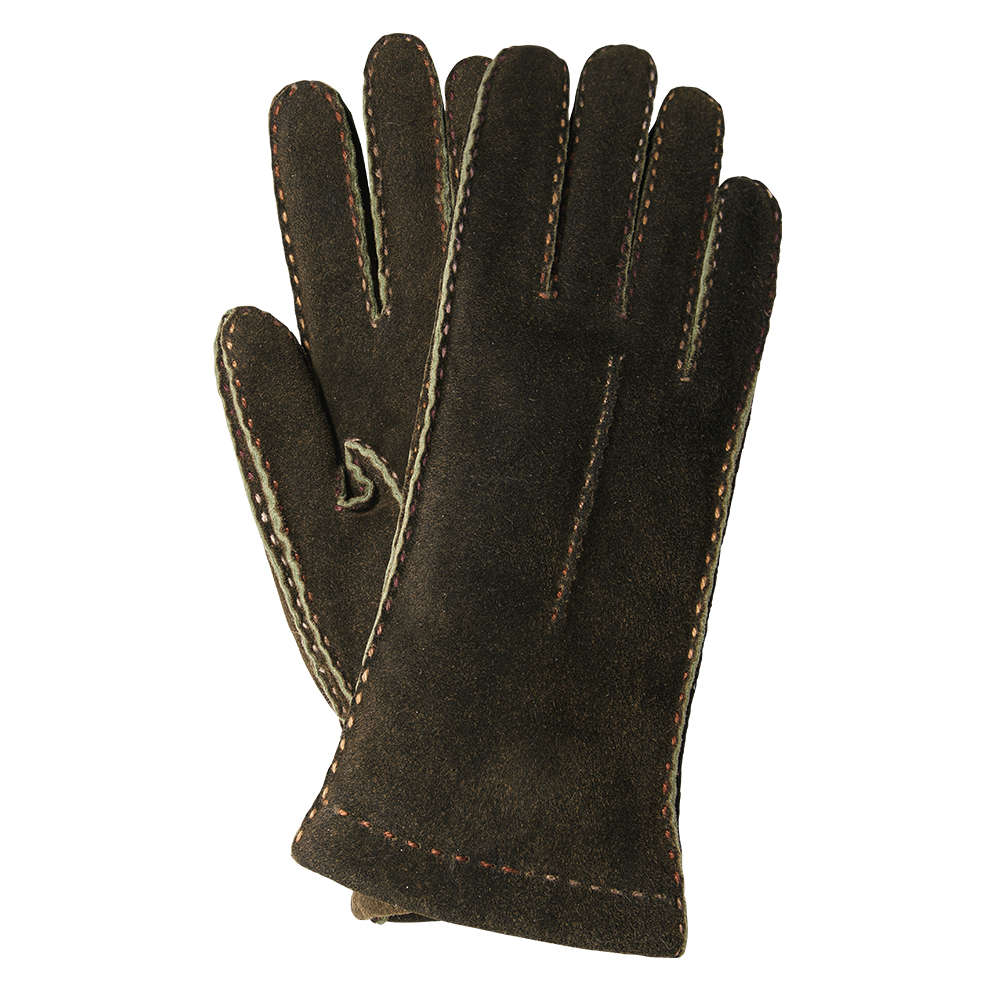 Damen Handschuhe PRATO, Ziegenvelours, Kaschmirfutter