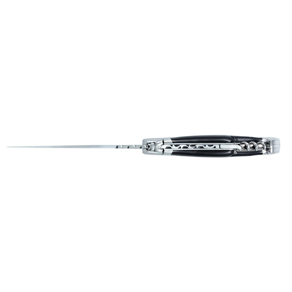 Couteau pliant Laguiole tire-bouchon, ébène