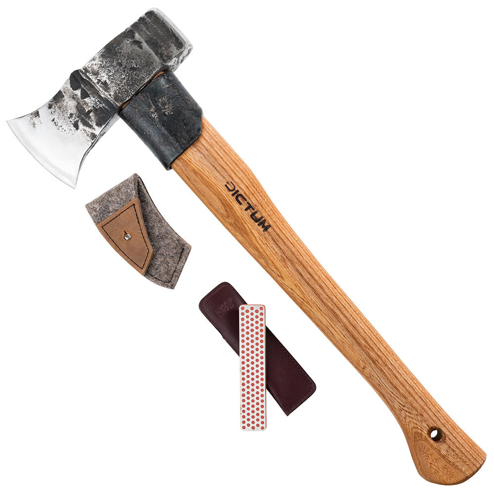 DICTUM® Spaltbeil mit Filzscheide und Diamantschärfer-Set