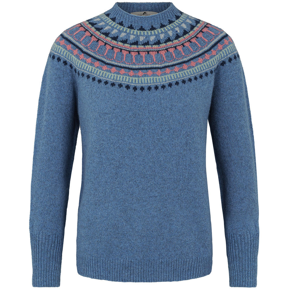 Damenpullover Fair Isle-Passe, blau