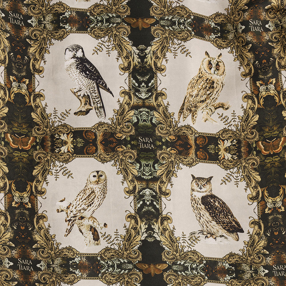 Sara Tiara Silk Dress, Owl