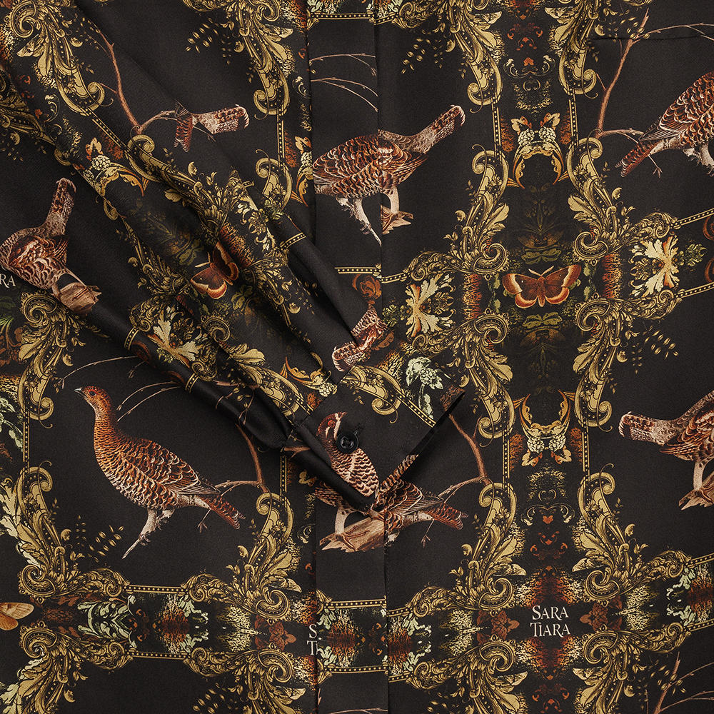 Sara Tiara Silk Dress, Grouse