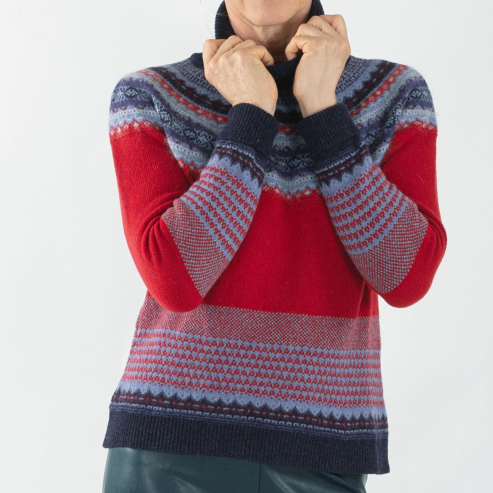 Eribé Damenpullover Rollkragen Fair Isle