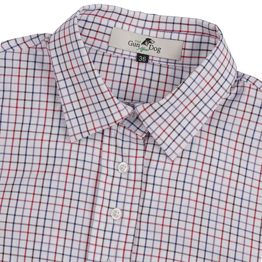 Damen-Bluse, Tattersall, lila/rot/blau/weiß