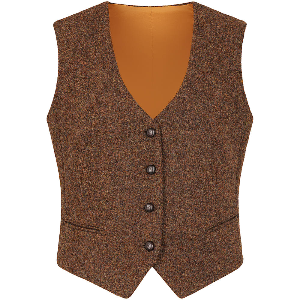Eve« Ladies Vest, Tweed brown 42 835031 - Main Image