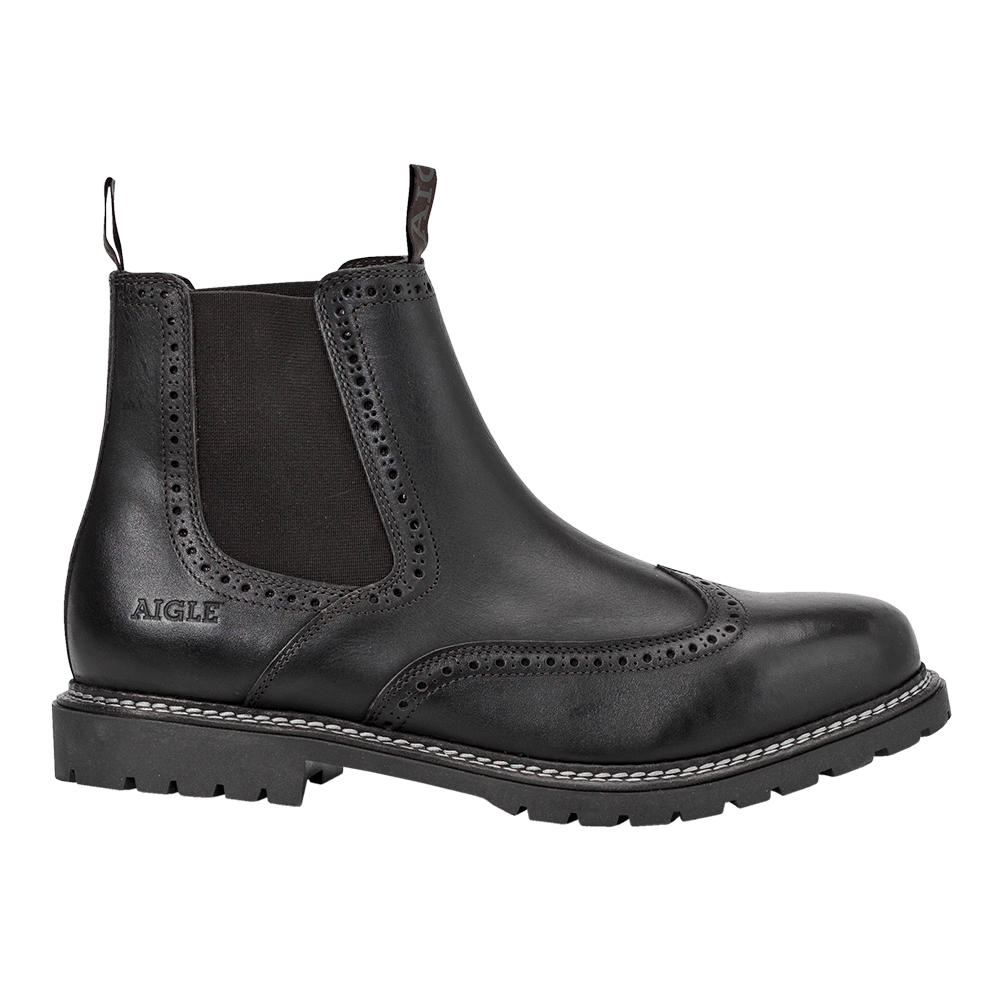 Aigle Men’s Leather Shoes, DARVEN BROGUE, Dark Brown