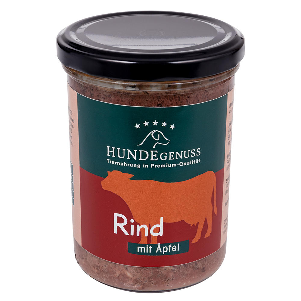 »Hundegenuss«  im Glas, Rind mit Äpfel, 6 x 380 g